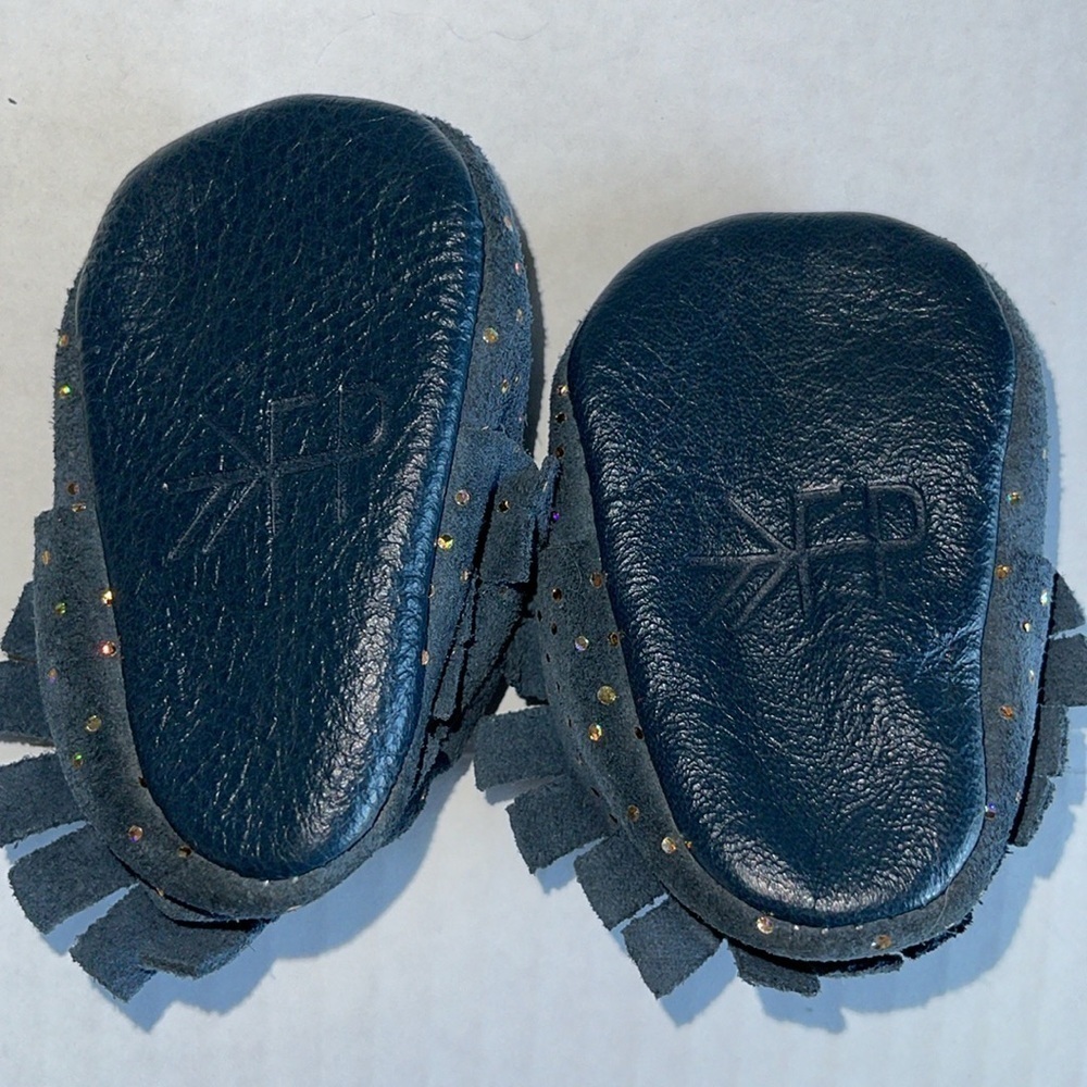 Freshly Picked Dark Blue With Holographic Dots Leather Moccasins - Picture 8 of 8